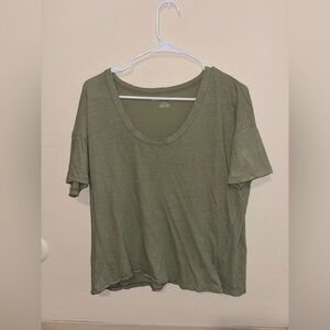 Green American Eagle Distressed Tee